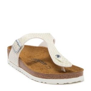 Slightly Used! Birkenstock Gizeh Magic Snake Print White